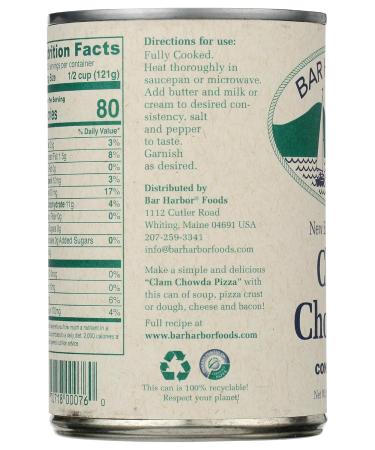 Bar Harbor Chowder All Natural New England Clam Cans - 15 Oz - Buy Online on GoSupps.com