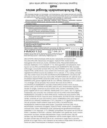 EinsSein 1kg wedding dragees chocolate almonds nougat white dull | dragees baptism communion celebrate party candybar | C - Buy Online on GoSupps.com