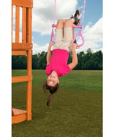 Ultimate Trapeze Bar with Rings - 6 Colors | Easy to Install | 250lb Capacity | DIY Swingset Accessory - Yellow - Buy Online on GoSupps.com