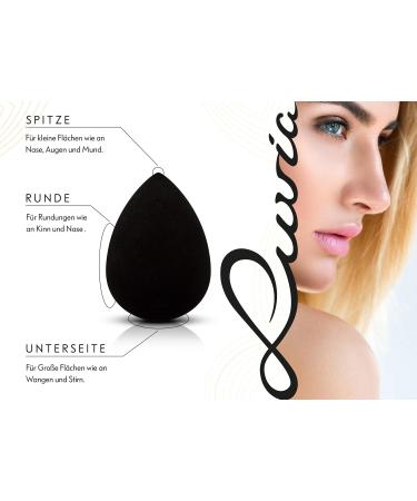 Luvia Beauty Blender Sponge Set - 3 Super Soft Makeup Egg Sponges for Precise & Large-scale Blending - Black Beauty Tools - Buy Online on GoSupps.com