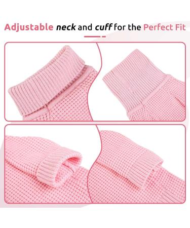 Cozy Convinit Dog Sweater for Small & Medium Breeds - Winter Knit Roll Collar Sweater for Chihuahua Dachshund French Bulldog - Pink XL - Buy Online on GoSupps.com