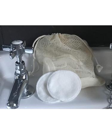 16 Bamboo Reusable Makeup Remover Pads | Washable Facial Cleansing Wipes with Laundry Bag - Buy Online on GoSupps.com