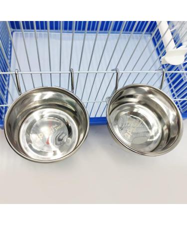 Buy 2 Stainless Steel Food Bowls for Parrot Cages | Hanging Feeders with Hooks | 4 Sizes - Perfect for Birds & Small Dogs (BPS-1130 x 2) - Buy Online on GoSupps.com