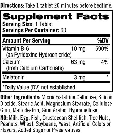 Natrol Melatonin 3mg Tablets - Sleep Aid, Immune Support, 60 Count - Buy Online on GoSupps.com