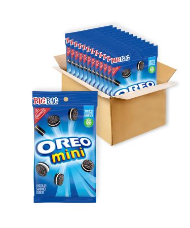 OREO Mini Chocolate Sandwich Cookies, Original Flavor, 12 -3 oz Big Bags CHOCOLATE 3 Ounce (Pack of 12)