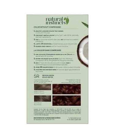 Clairol Natural Instincts Demi-Permanent Hair Dye 5R Medium Auburn Pack of 3 - 5.85 Fl Oz - Buy Online on GoSupps.com