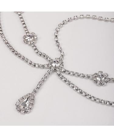 Xerling Shiny Rhinestone Headpiece | Bling Crystal Teardrop Head Chain for Women | Dainty Headwear & Accessories for Weddings Bridal & Halloween (Silver - Buy Online on GoSupps.com