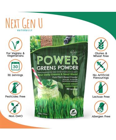 NGU Super Greens Powder 150g: Vegan Clean Detox Superfood | Antioxidant Immune Support Supplement with Vitamin C, A, Calcium & Potassium - Buy Online on GoSupps.com