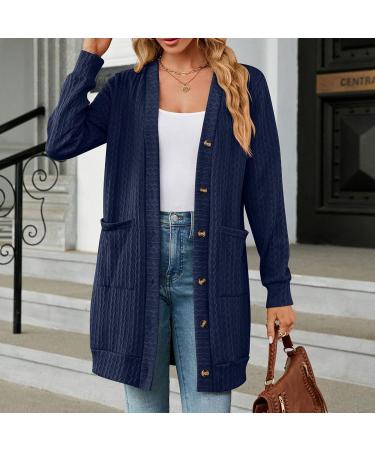 Gefomuofe Cardigan Women's Long Cardigan Lightweight Loose Cardigan Long Cardigan Women's Lightweight Loose Casual Cardigan Sun Protection Shirt Holiday Beach Blouse L Navy - Buy Online on GoSupps.com