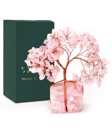 Rose Quartz Crystal Trees for Home Decor Office Desk Decoration Chakra Healing Crystals and Stone for Positive Energy Money Good Luck Tree of Life Spiritual Birthday Gifts for Women and Mom 10 Rose Quartz Base Raw Crystal Tree
