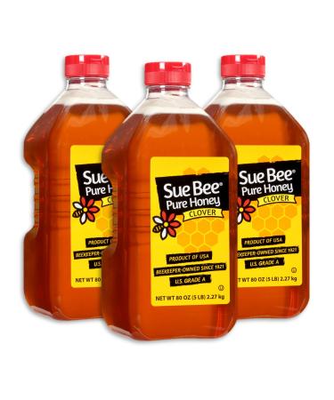 Sue Bee Pure USA Clover Honey, 5 Pounds (Pack of 3) 5 Pound (Pack of 3)