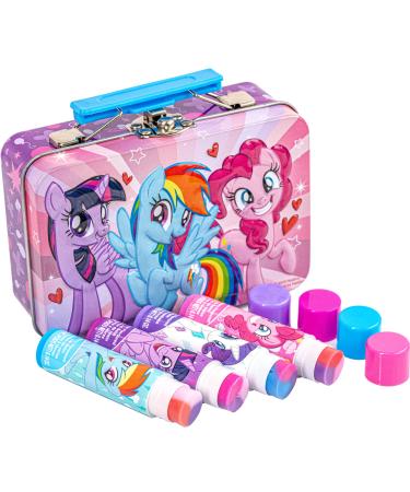 My Little Pony 4 Pack Vegan Lip Balm with Collectible Tin Case for Girls Ages 3+
