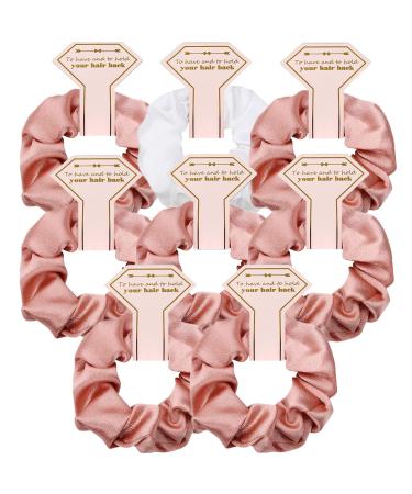Antetek 8pack Satin Bridesmaid Proposal Gifts Hair Ties Elastic Hair Scrunchies Bachelorette Party Favors Bridesmaid No Damage Hairties Gift for Wedding birthday Parties Galentine's Day Gifts for Women Girls guests (Whit...