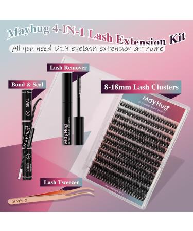 Lash Extension Kit 144 Pcs - 3D Wispy Clusters Waterproof Bond & Seal Complete Eyelash Extensions at Home (Prism Kit - Buy Online on GoSupps.com