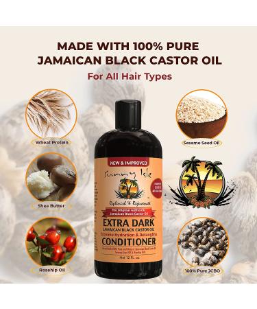 Sunny Isle Extra Dark Jamaican Black Castor Oil Conditioner - 12 fl oz | Nourishing Hair Repair - Buy Online on GoSupps.com