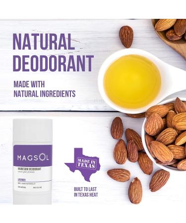 Magsol Lavender Magnesium Deodorant 3.2 oz - Natural & Long-Lasting Odor Protection - Buy Online on GoSupps.com