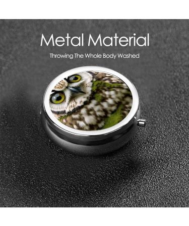 Owl Printed Mini Round Pill Box | 3 Compartment Medicine Organizer | Portable Travel Pill Case for Home & Office Use - Buy Online on GoSupps.com