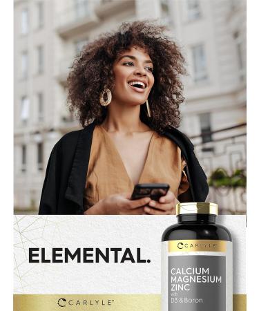 Calcium Magnesium Zinc with Vitamin D3 and Boron | 400 Caplets | Vegetarian Non-GMO Supplement by Carlyle - Buy Online on GoSupps.com