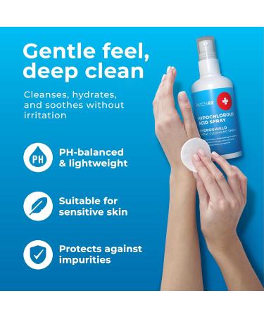 Hypochlorous Acid Spray for Face (8oz Reduces Acne) Targets Bacteria - HOCL Facial Cleanser Acne Spray for Face Body Eczema Pimples Breakouts & Overall Skin Recovery (Reduces Redness) 8 Fl Oz (Pack of 1) - Buy Online on GoSupps.com