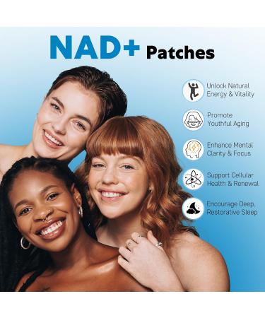 NAD+ Patches | Anti-Aging and Wellness Support | 5X Stronger Formula | NMNH Resveratrol Hyaluronic Acid Coq10 l Premium 8-Hour Time-Release Patch for Enhanced Absorption - Buy Online on GoSupps.com