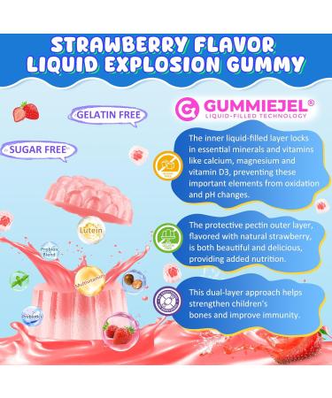 Kids Calcium Gummies + D3 & Magnesium for 4+, with Calcium Citrate Calcium Gluconate, Calcium Lactate, Probiotics & Prebiotics for Children Bone Health,Muscle Support,Digestive Health,Sugar Free 60Cts 60 Count (Pack of 1) - Buy Online on GoSupps.com