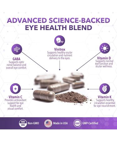 Real Science Glaucomol Miracle - Natural Eye Vitamins & Eye Supplements for Optic Nerve & Ocular Circulation Support with Vitamins C D & B12 for Vision Clarity & Eye Comfort Made in USA 60 Caps - Buy Online on GoSupps.com