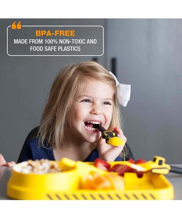 Dinneractive Construction Themed Utensil Set for Kids - 2-Piece Fork and Spoon for Toddlers in Fuschia - Buy Online on GoSupps.com