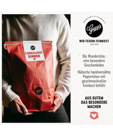 Gepp's Delicatessen Candlelight Dinner Surprise Bag | Romantic Gift Set with Heart-Shaped Pasta Organic Pesto Genovese & Italian Delicacies for Two - Buy Online on GoSupps.com