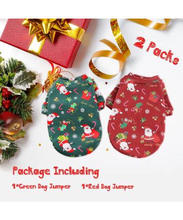 Supjade Christmas Sweater Dog Set - Cozy Winter Pet Costumes for Small/Medium Dogs & Cats - Warm Holiday Clothing - Buy Online on GoSupps.com