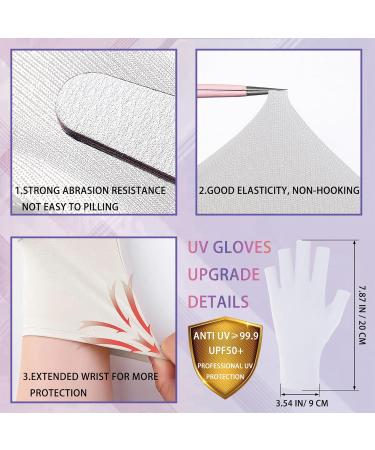 UPF50+ UV Gloves for Gel Nail Lamp - Manicure Protection for Nails & Skin - White (1 Pair) - Buy Online on GoSupps.com