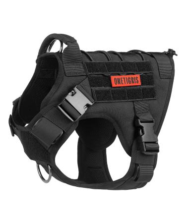 Tactical Dog Harness Vest Military Dog Harness for Large Medium Dogs No-Pull Service Dog Vest with Hook & Loop Panels Adjustable Dog Vest Harness for Walking Hiking Training(Black Medium) M Black - Buy Online on GoSupps.com