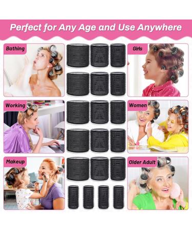 Qinzave 37-Piece Curls Set - 4 Sizes Hair Rollers (64mm 48mm 36mm 25mm) & 12 Stainless Steel Clips for All Hair Lengths - Buy Online on GoSupps.com