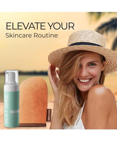 Golder Hour Tanning Mousse Self Tanner With Mitt - Achieve a Gorgeous, Flawless Tan, Sun-Kissed Glow for All Skin Types and Tones, Sunless Tanning Mousse for Undertone (DARK BRONZE 200ml) Deep Golden Bronze - Buy Online on GoSupps.com