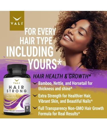 VALI Hair Strong Vitamins with Biotin, Keratin & Collagen - 60 Capsules for Healthier Hair, Skin & Nails - Buy Online on GoSupps.com
