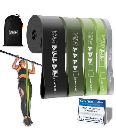 Wild instincts premium resistance straps strength training/pull -up band for pull -ups fitness straps set/resistance bands set/rubber band Sport for crossfit & stretching +bag +training app light