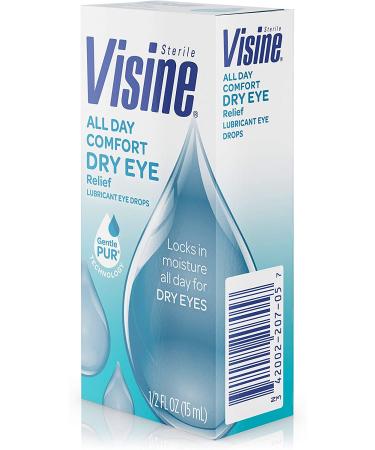 Visine All Day Comfort Dry Eye Relief Eye Drops - 0.5 fl. oz - Up to 10 Hrs of Comfort - Buy Online on GoSupps.com