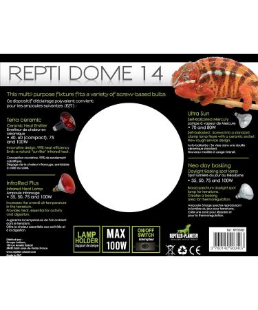 Reptiles Planet Lighting Bracket Lamp with Reflector - Reptidome 14 (D14 x H 18.2 cm) - Ideal for Reptile Habitat - Buy Online on GoSupps.com