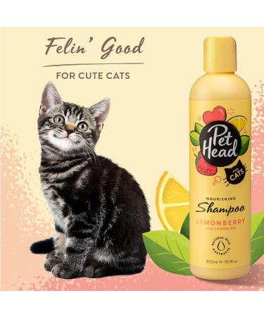 PET HEAD Cat Shampoo 300ml Felin Good Fruity Scent Best Shampoo for Smelly Cats Nourishing & Deodorising Professional Grooming Vegan Natural ph-Neutral Lick-Safe Gentle Formula For Kittens - Buy Online on GoSupps.com
