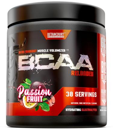 Betancourt Nutrition BCAA Reloaded Intra Workout Muscle Volumizer | Hydrating Electrolytes | Muscle Growth & Recovery | 30 Servings (Passion Fruit)