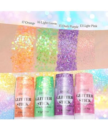  Prreal Glitter stick for the body glitter gel face makeup holographic sequins mermaid rave outfit festival accessories dark purple - Buy Online on GoSupps.com