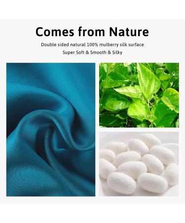 ATreebag Mulberry Silk Sleep Mask for Men & Women - Adjustable Blackout Eye Cover in Peacock Blue - Ideal for Sleep, Travel, Yoga - Large Size - Buy Online on GoSupps.com