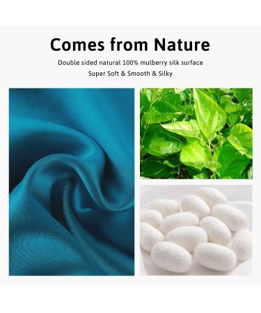 ATreebag 2 Packs Silk Sleep Mask | Mulberry Silk Eye Mask for Men and Women | Adjustable Strap | Blackout Eye Cover for Sleeping, Travel, and Nap - Peacock Blue & Pink - Buy Online on GoSupps.com