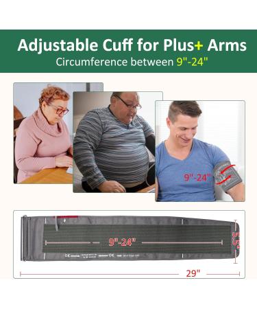 XXL Blood Pressure Cuff 9-24 Inches | Compatible Replacement Cuff with 6 Connectors for Normal & Big Arms - International Shipping Available - Buy Online on GoSupps.com