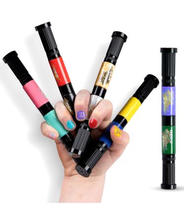 Museera 10 Colors 3D Doodle Nail Art Pens Double-Ended 5 Nail Graffiti Pen  Qucik Dry Acrylic Nail Pens For Nail Art  Nail Markers Manicure Pen  Gel Nail Art Pen Dotting & Drawing Nail Polish Brush