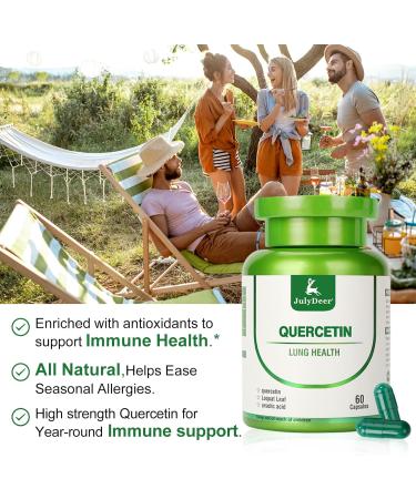 Quercetin 400 mg with Loquat Leaf Extract Ursolic Acid 60 Capsules Natural Antioxidant Flavonoids Immune Support All Year Round 1 Btl 60 Capsules - Buy Online on GoSupps.com