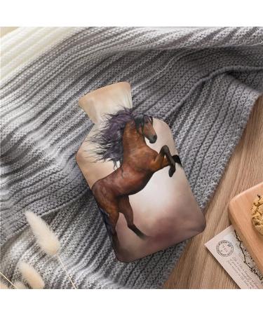 Jumping Horse Hot Water Bottle with Plush Cover - Hand Warmer for Adults & Kids - 26.5x15.3cm | International Shipping - Buy Online on GoSupps.com