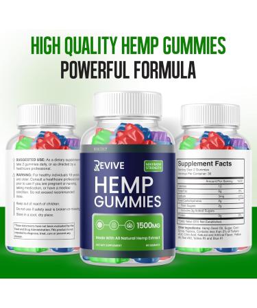 (3 Pack) Revive Gummies - Revive Hemp Gummies Premium Hemp Blend Revive Hemp Advanced Formula Hemp Extract Supplement Revive Hemp Gummy Big Size 25mg Per Gummy 1500mg Per Bottle New (180 Gummies) - Buy Online on GoSupps.com