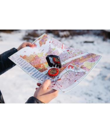 Sighting Compass Mirror Adjustable Declination - Boy Scout Compass Survival Camping | Base Plate Compass Kids Navigation | Orienteering Compass Hiking Map Read Military Compass Backpacking Clinometers Red - Buy Online on GoSupps.com