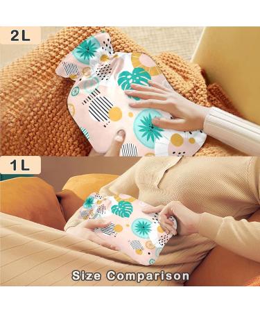 NAANLE 1L Heat Bottle - Tropical Palm Leaves | Transparent Hot Water Bottle for Menstrual Cramps & Heat Therapy - Buy Online on GoSupps.com