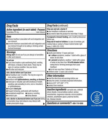 BETR REMEDIES Famotidine 20mg Acid Reducer - 50 Tablets - Heartburn Relief for Indigestion - Maximum Strength Antacid for Sour Stomach - Buy Online on GoSupps.com
